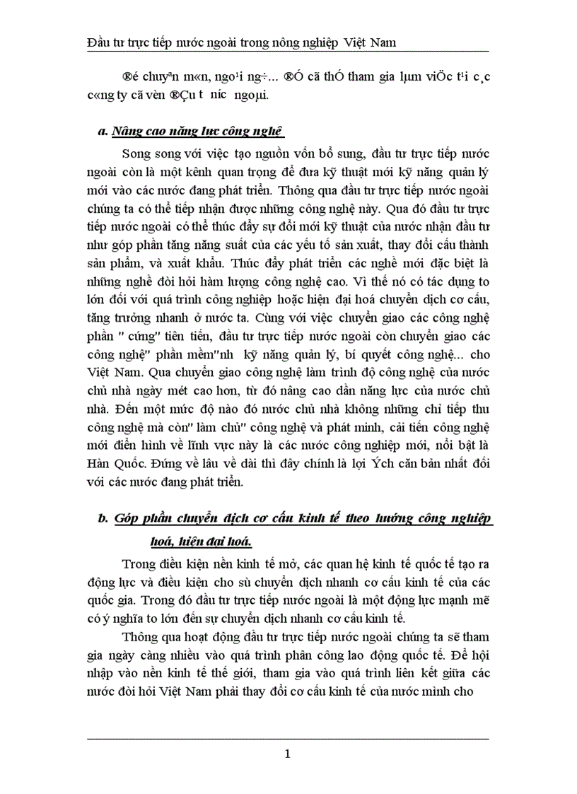 image for page Đầu tư trực tiếp nước ngoài phát triển nghành nông nghiệp Việt Nam thực trạng và giải pháp 1