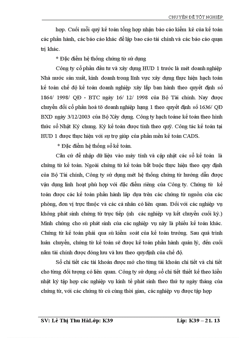 image for page Thực trạng hạch toán nguyên vật liệu và tình hình sử dụng nguyên vật liệu tại Công ty Cổ phần Đầu tư và Xây dựng HUD1