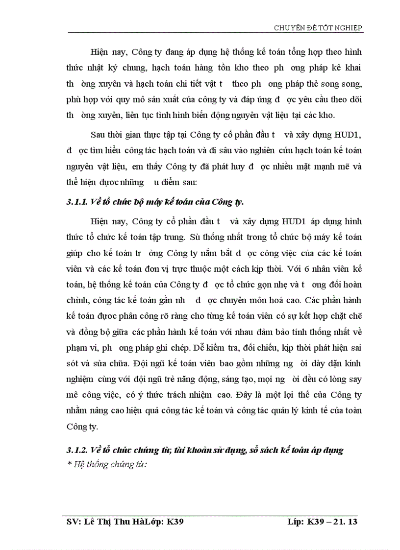 image for page Thực trạng hạch toán nguyên vật liệu và tình hình sử dụng nguyên vật liệu tại Công ty Cổ phần Đầu tư và Xây dựng HUD1