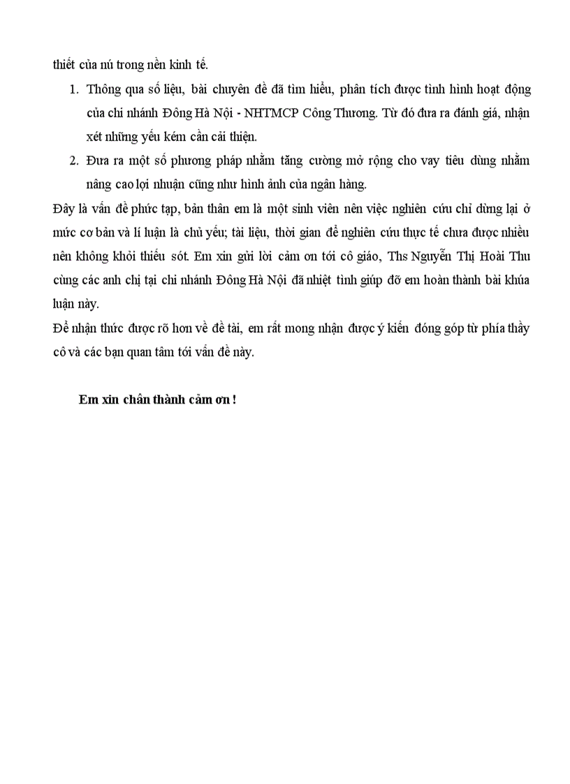 image for page Giải pháp mở rộng cho vay tiêu dùng tại Ngân Hàng TMCP Công Thương Việt Nam chi nhánh Đông Hà Nội 1