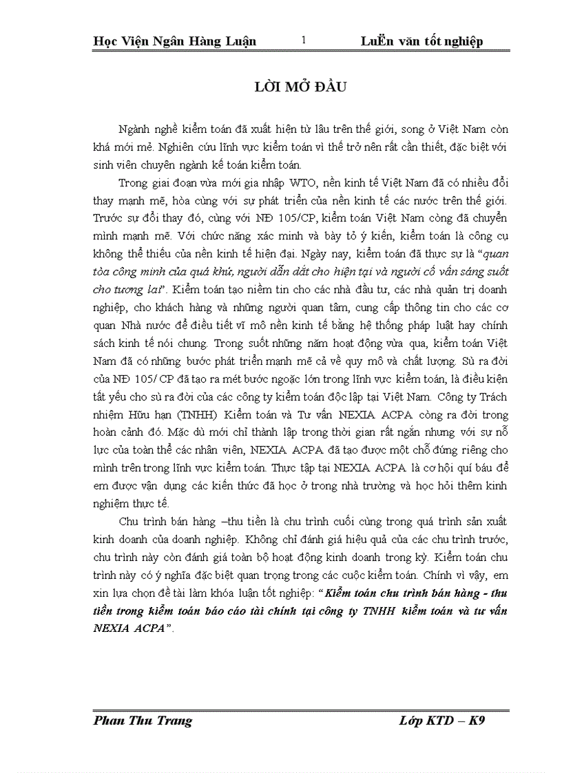 image for page Kiểm toán chu trình bán hàng thu tiền trong kiểm toán báo cáo tài chính tại công ty TNHH kiểm toán và tư vấn NEXIA ACPA 1