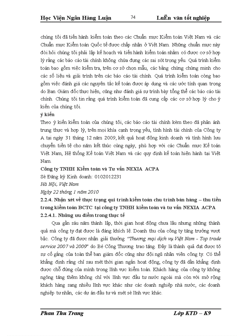 image for page Kiểm toán chu trình bán hàng thu tiền trong kiểm toán báo cáo tài chính tại công ty TNHH kiểm toán và tư vấn NEXIA ACPA 1