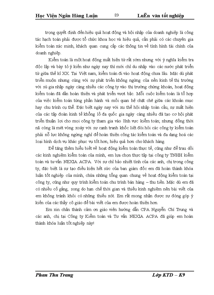 image for page Kiểm toán chu trình bán hàng thu tiền trong kiểm toán báo cáo tài chính tại công ty TNHH kiểm toán và tư vấn NEXIA ACPA 1