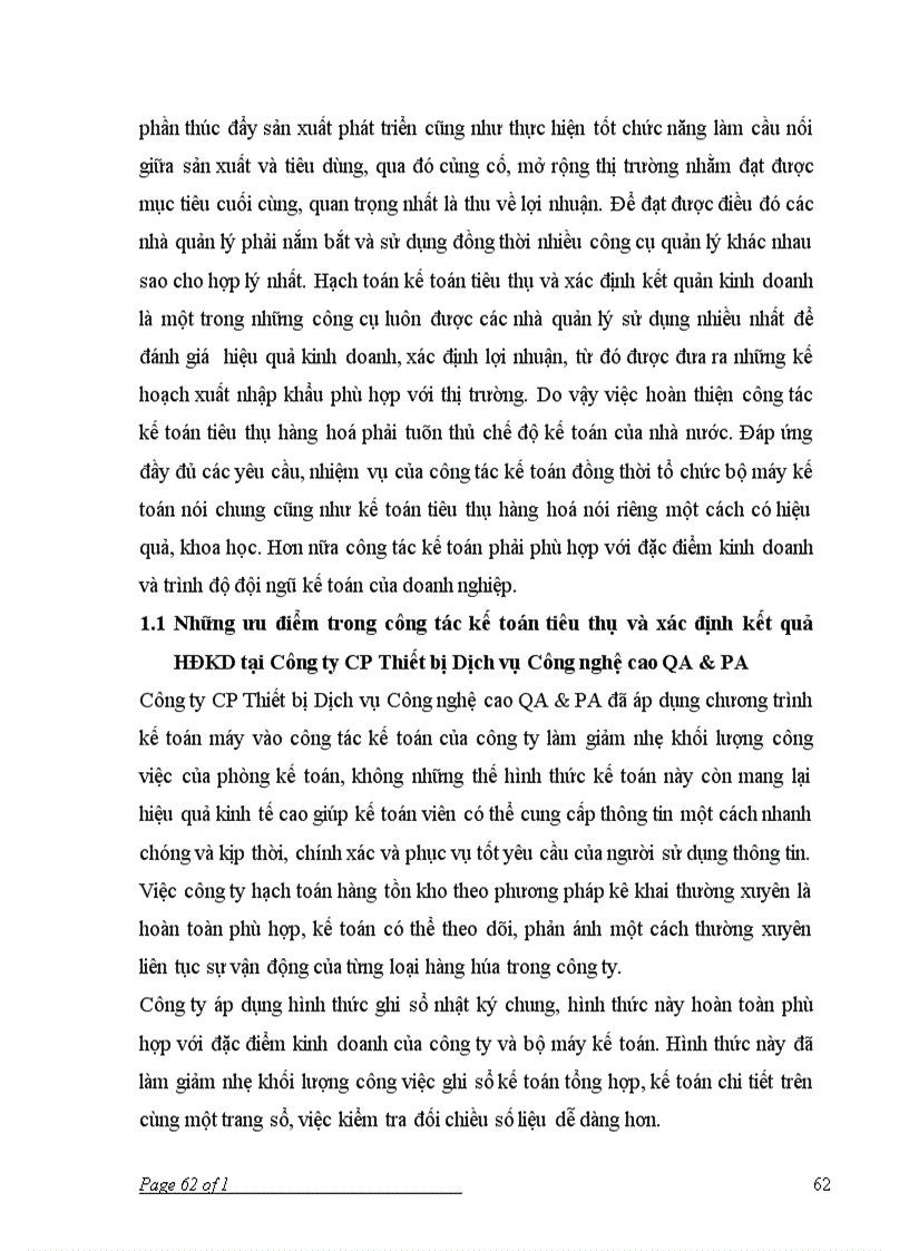 image for page Kế toán tiêu thụ và xác định kết quả hoạt động kinh doanh tại Công ty CP Thiết bị Dịch vụ Công nghệ cao QA PA
