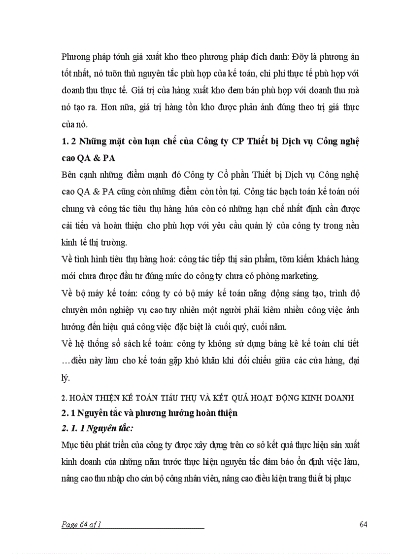image for page Kế toán tiêu thụ và xác định kết quả hoạt động kinh doanh tại Công ty CP Thiết bị Dịch vụ Công nghệ cao QA PA
