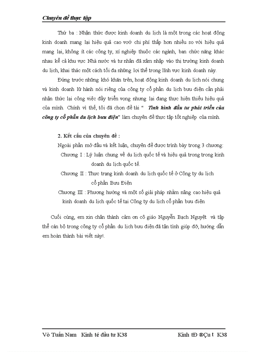 image for page Tình hình đầu tư phát triển của công ty cổ phẩn du lịch bưu điện 1
