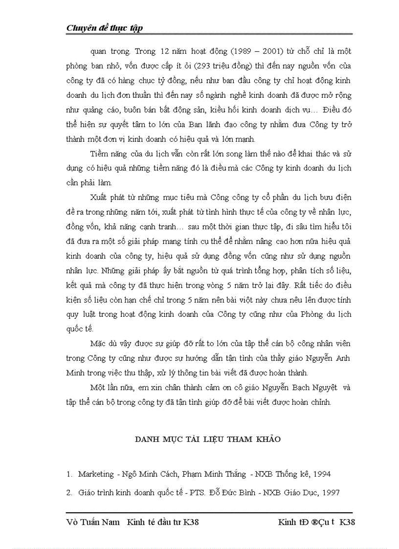 image for page Tình hình đầu tư phát triển của công ty cổ phẩn du lịch bưu điện 1