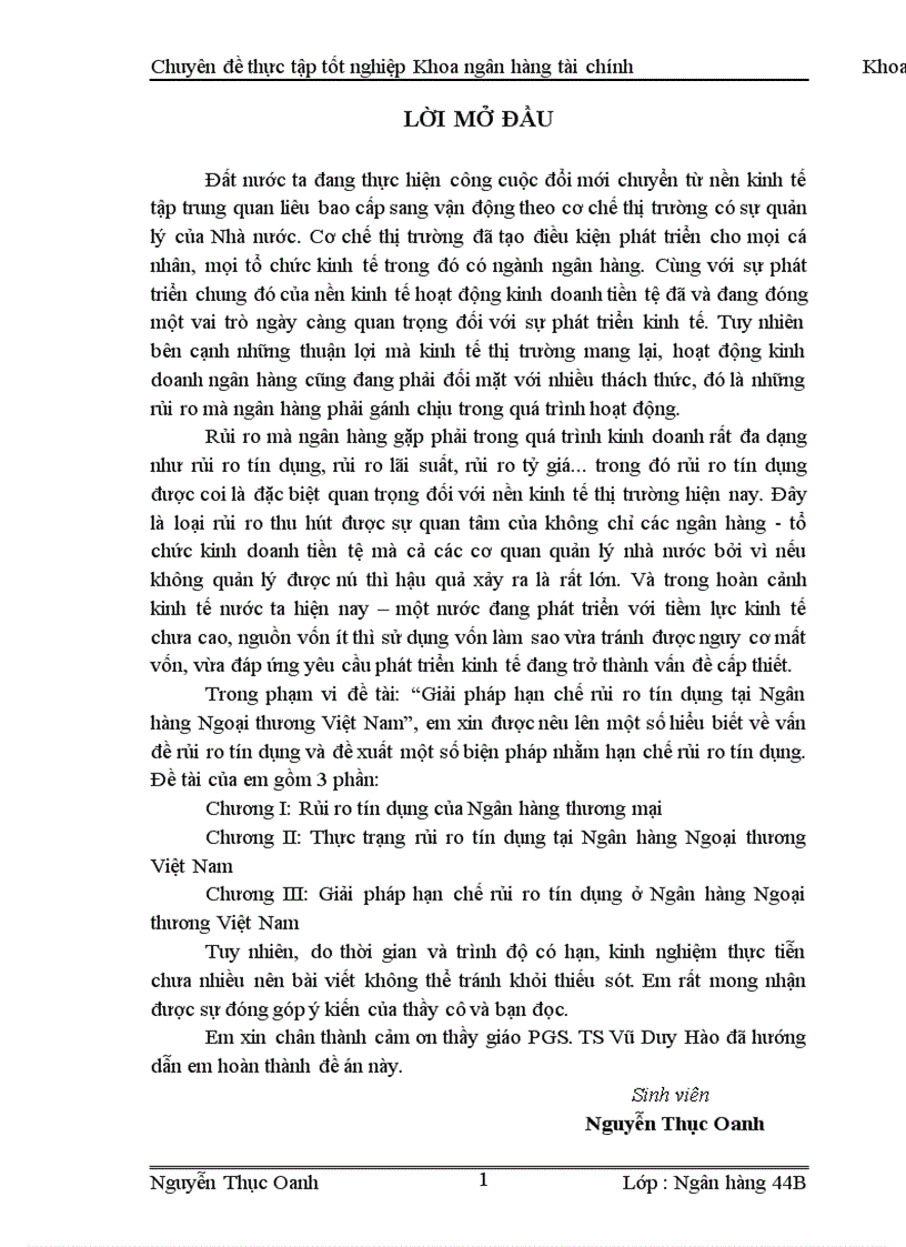 image for page Giải pháp hạn chế rủi ro tín dụng tại Ngân hàng Ngoại thương Việt Nam 1