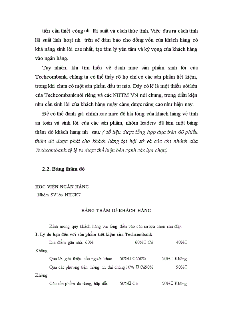 image for page Tìm hiểu danh mục sản phẩm của các NHTM và đánh giá mức độ thỏa mãn nhu cầu khách hàng