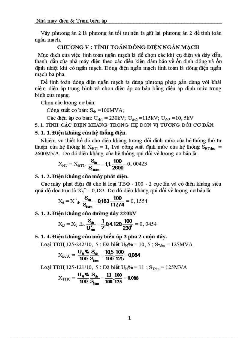 image for page Nhà máy điện Trạm biến áp tính toán dòng điện ngắn mạch