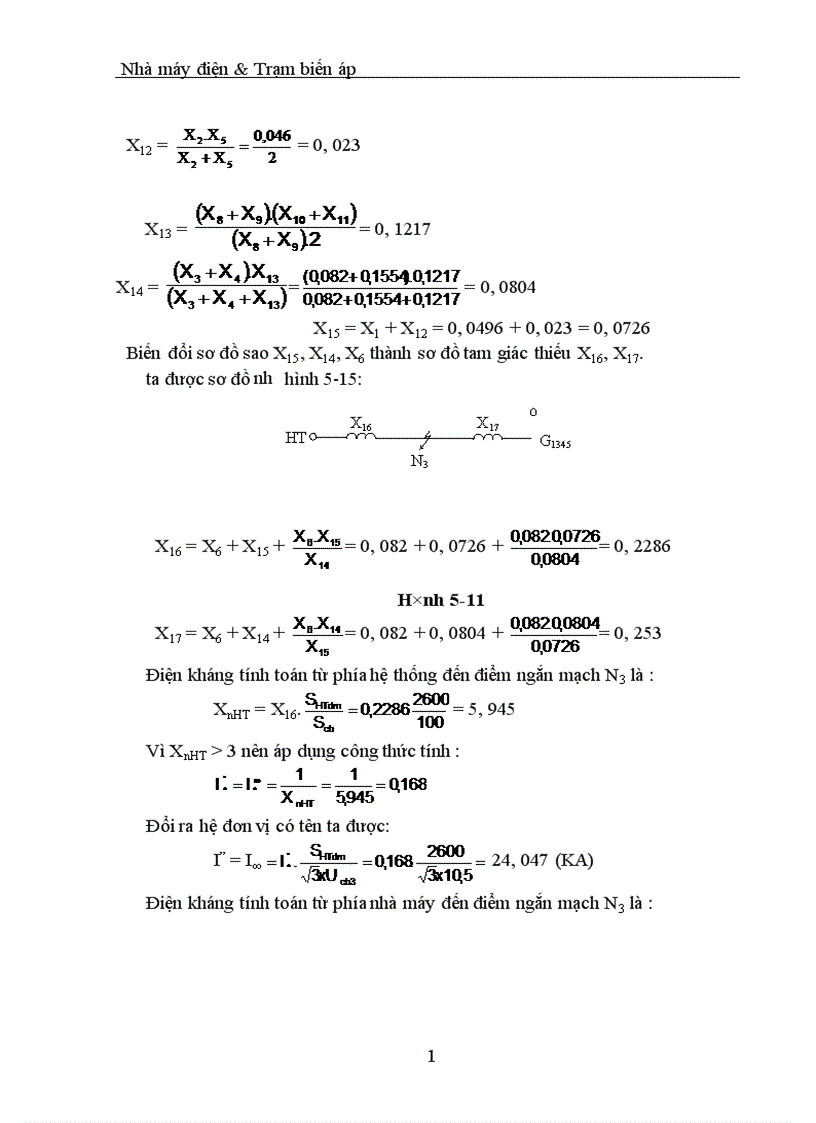 image for page Nhà máy điện Trạm biến áp tính toán dòng điện ngắn mạch
