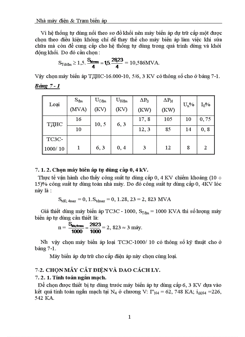 image for page Nhà máy điện Trạm biến áp tính toán dòng điện ngắn mạch