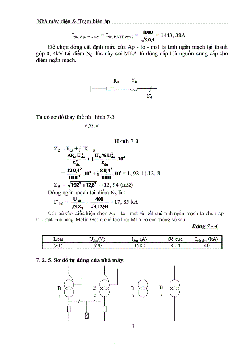 image for page Nhà máy điện Trạm biến áp tính toán dòng điện ngắn mạch