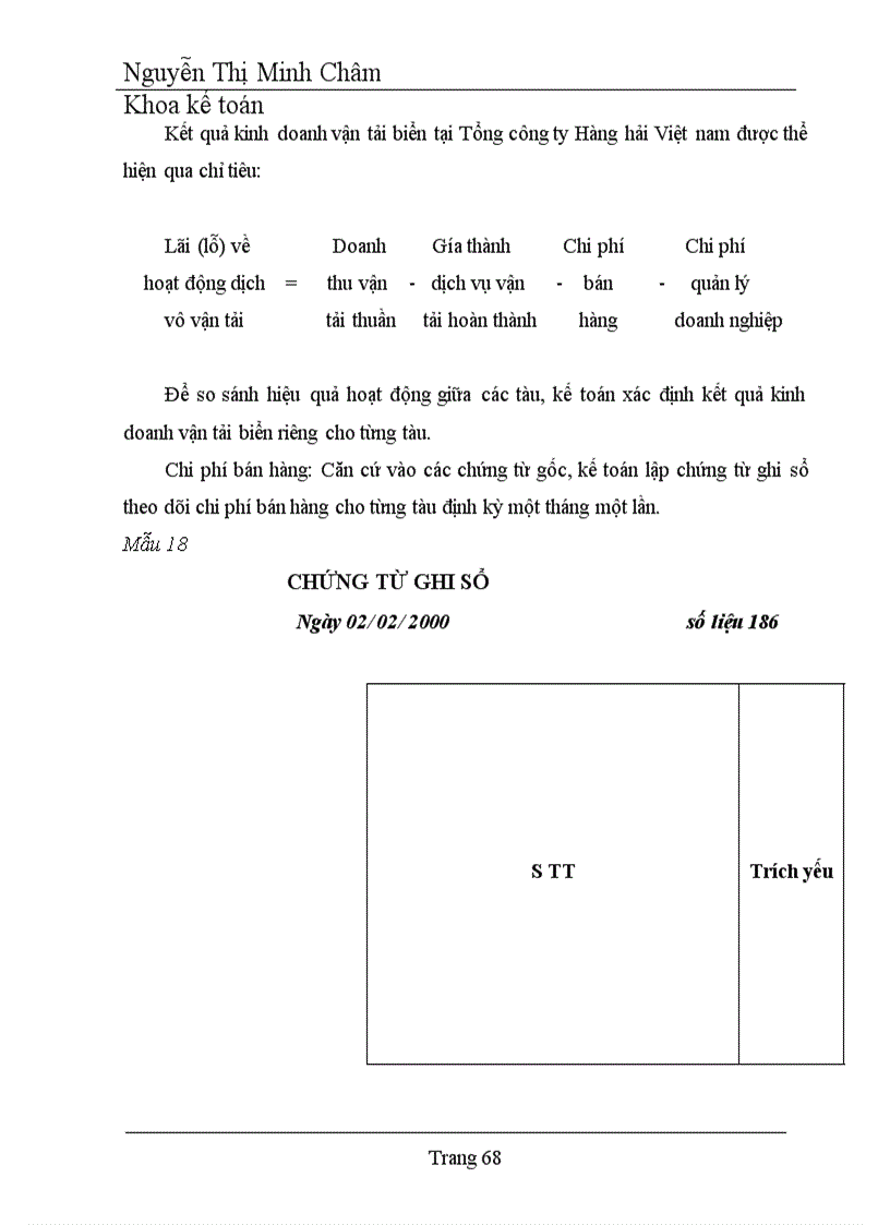 image for page Hoàn thiện hạch toán chi phí doanh thu và kết quả hoạt động kinh doanh vận tải biển tại Tổng công ty hàng hải Việt nam 1