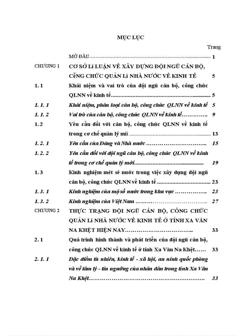 image for page Xây dựng đội ngũ cán bộ công chức quản lý nhà nước về kinh tế ở tỉnh Xa Văn Na Khệt của Cộng hòa dân chủ nhân dân Lào 1