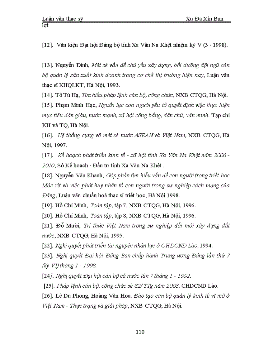 image for page Xây dựng đội ngũ cán bộ công chức quản lý nhà nước về kinh tế ở tỉnh Xa Văn Na Khệt của Cộng hòa dân chủ nhân dân Lào 1