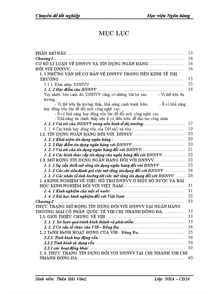 image for page Giải pháp mở rộng tín dụng đối với Doanh nghiệp nhỏ và vừa tại NHTMCP quốc tế VIB bank chi nhánh Đống Đa