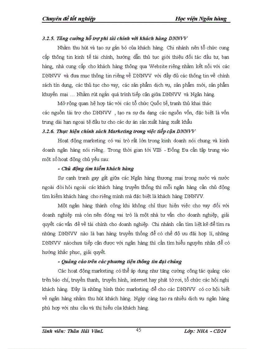 image for page Giải pháp mở rộng tín dụng đối với Doanh nghiệp nhỏ và vừa tại NHTMCP quốc tế VIB bank chi nhánh Đống Đa