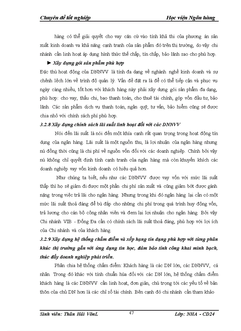 image for page Giải pháp mở rộng tín dụng đối với Doanh nghiệp nhỏ và vừa tại NHTMCP quốc tế VIB bank chi nhánh Đống Đa