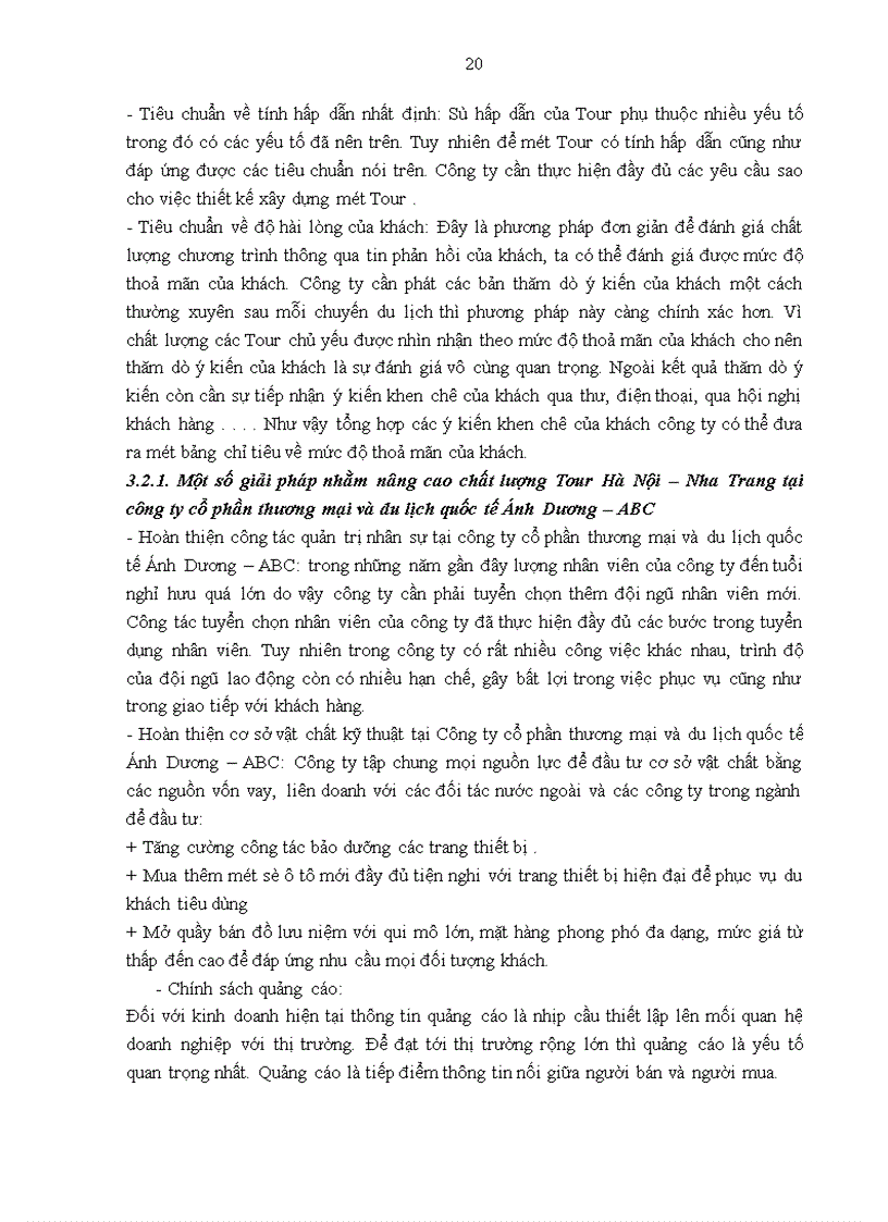 image for page Giải pháp nâng cao chất lượng Tour du lịch Hà Nội Nha Trang tại công ty cổ phần thương mại và du lịch quốc tế Ánh Dương ABC 1