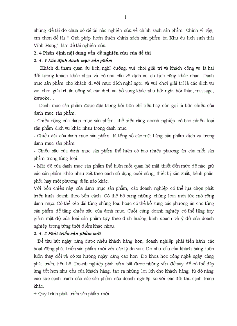 image for page Giải pháp hoàn thiện chính sách sản phẩm của Khu du lịch sinh thái Vĩnh Hưng