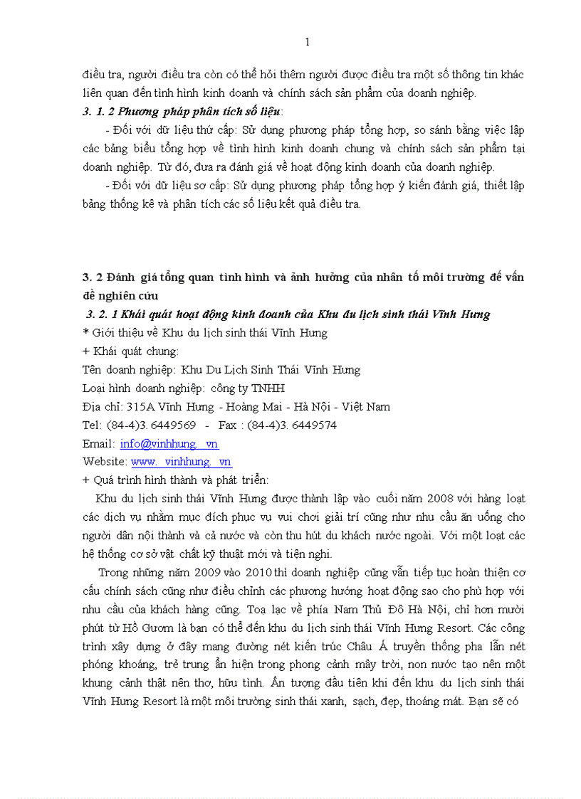 image for page Giải pháp hoàn thiện chính sách sản phẩm của Khu du lịch sinh thái Vĩnh Hưng