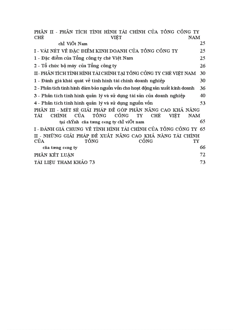 image for page Phân tích tình hình tài chính doanh nghiệp và những giải pháp góp phần nâng cao khả năng tài chính của Tổng công ty chè Việt nam 1