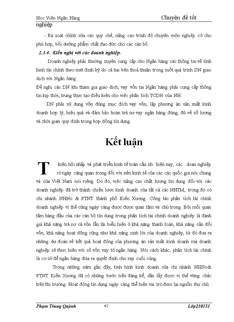 image for page Giải pháp nâng cao chất lượng phân tích tài chính trong hoạt động tín dụng đối với doanh nghiệp vừa và nhỏ tại Ngân hàng nông nghiệp và phát triển nông thôn chi nhánh Huyện Kiến Xương Tỉnh Thái Bình