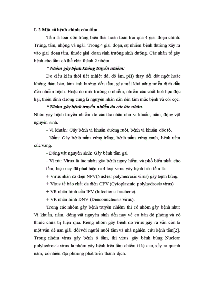 image for page Nghiên cứu một số đặc tính sinh học của Nuclear polydrosis virrus gây bệnh bủng tằm và đề xuất biện pháp phòng trị bệnh 1
