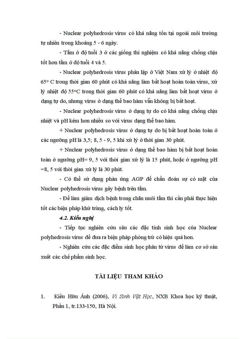 image for page Nghiên cứu một số đặc tính sinh học của Nuclear polydrosis virrus gây bệnh bủng tằm và đề xuất biện pháp phòng trị bệnh 1