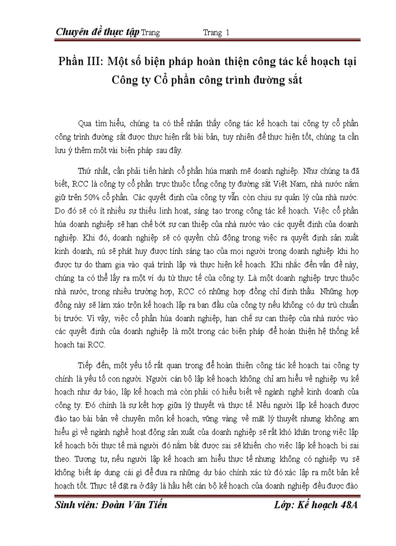 image for page Hoàn thiện công tác kế hoạch tại công ty cổ phần công trình đường sắt