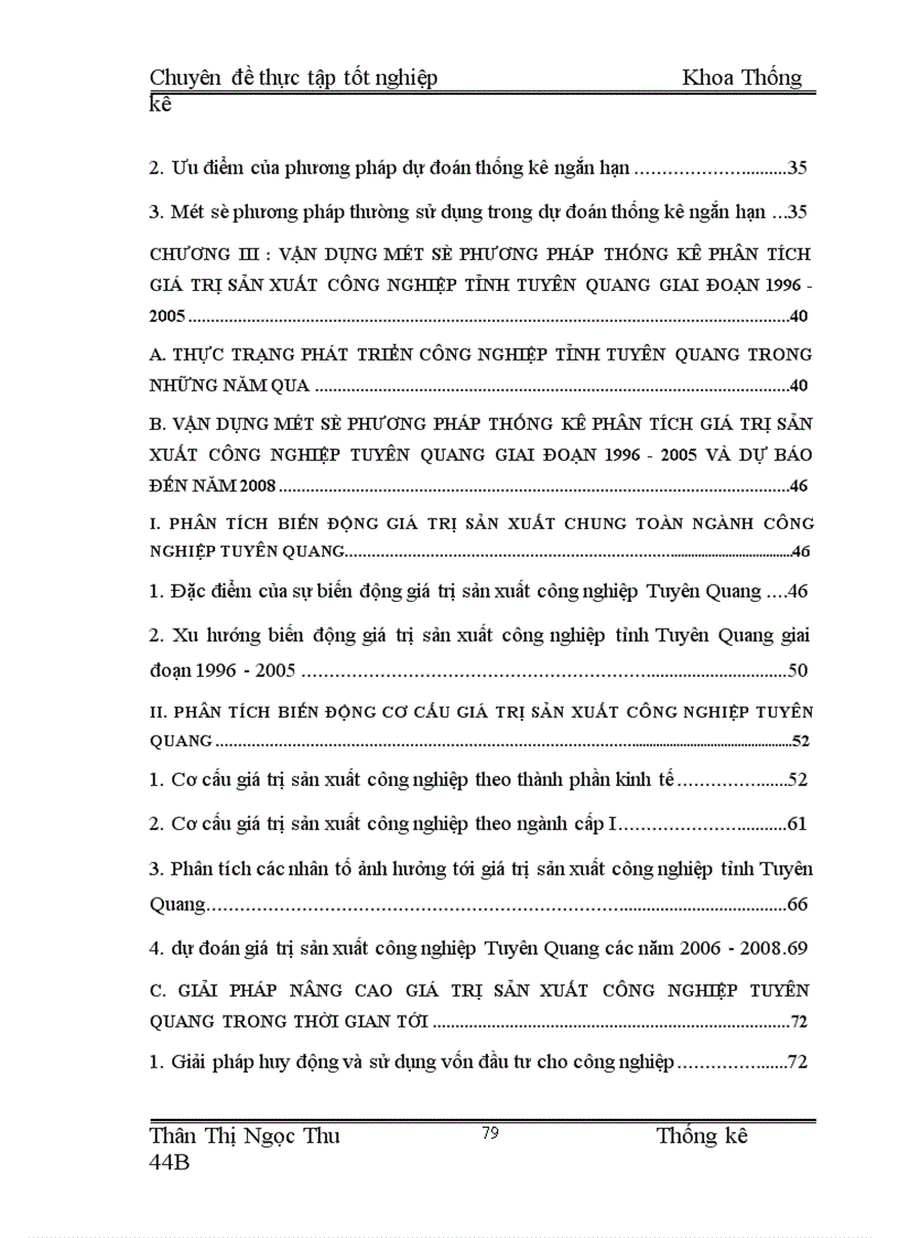 image for page Vận dụng một số phương pháp thống kê để phân tích gía trị sản xuất công nghiệp trên địa bàn tỉnh Tuyên Quang giai đoạn 1996 2005 và dự báo đến năm 2008 1