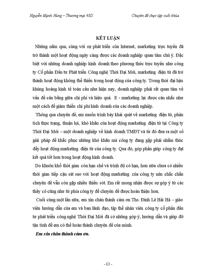 image for page Giải pháp thúc đẩy hoạt động marketing điện tử tại công ty cổ phần đầu tư phát triển công nghệ Thời Đại Mới