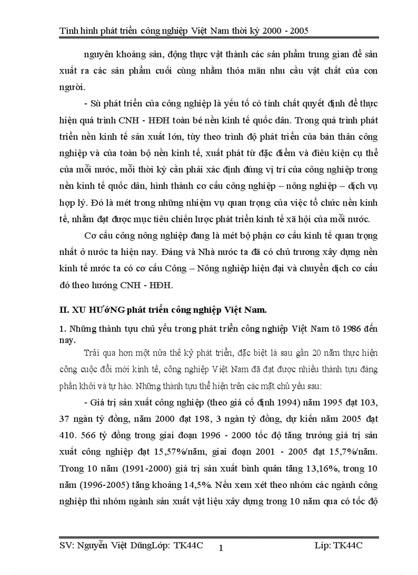 image for page Vận dụng phương pháp dãy số thời gian phân tích tình hình phát triển công nghiệp Việt Nam từ 2000 2005 và dư đoán ngắn hạn đến 2007