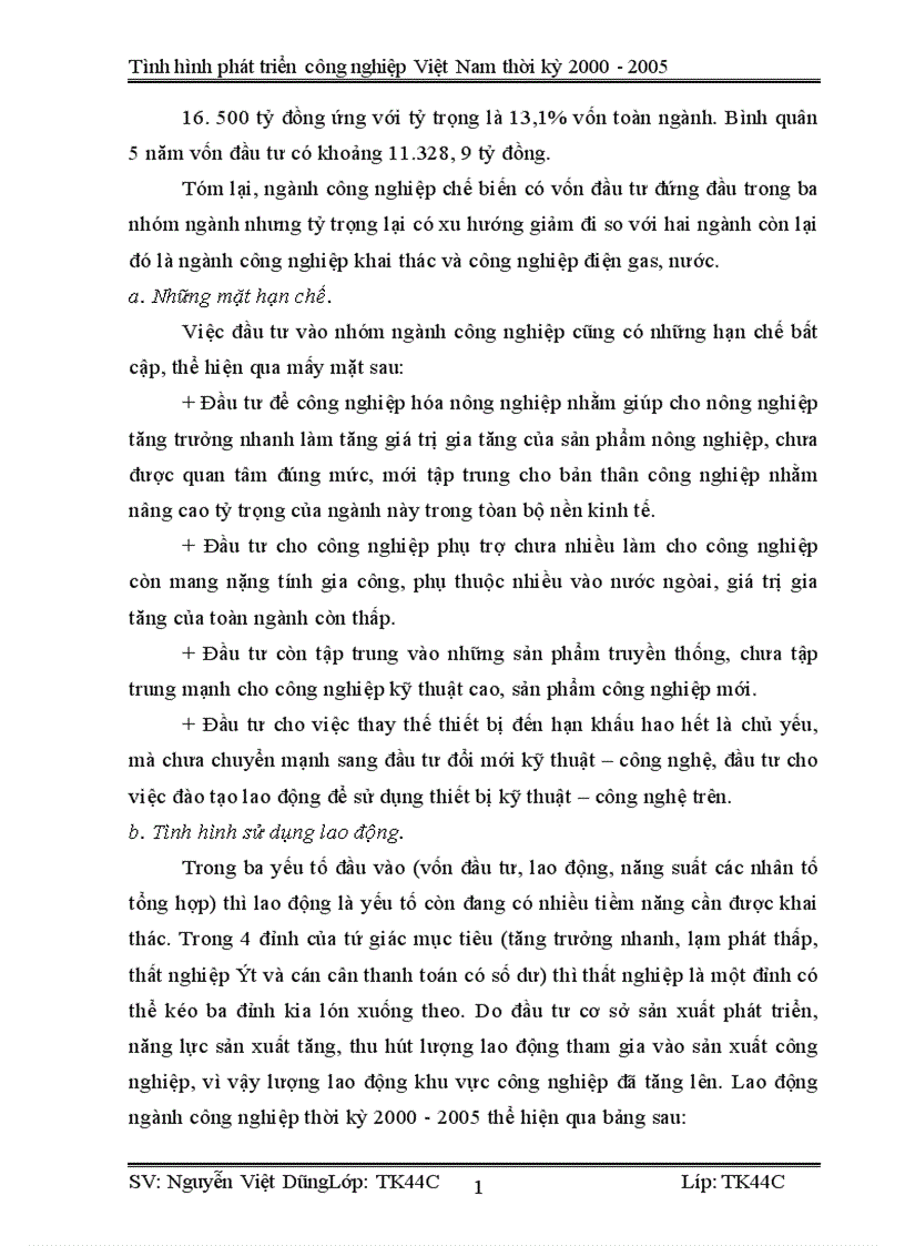 image for page Vận dụng phương pháp dãy số thời gian phân tích tình hình phát triển công nghiệp Việt Nam từ 2000 2005 và dư đoán ngắn hạn đến 2007