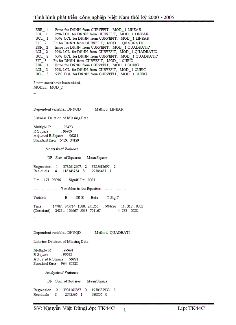 image for page Vận dụng phương pháp dãy số thời gian phân tích tình hình phát triển công nghiệp Việt Nam từ 2000 2005 và dư đoán ngắn hạn đến 2007