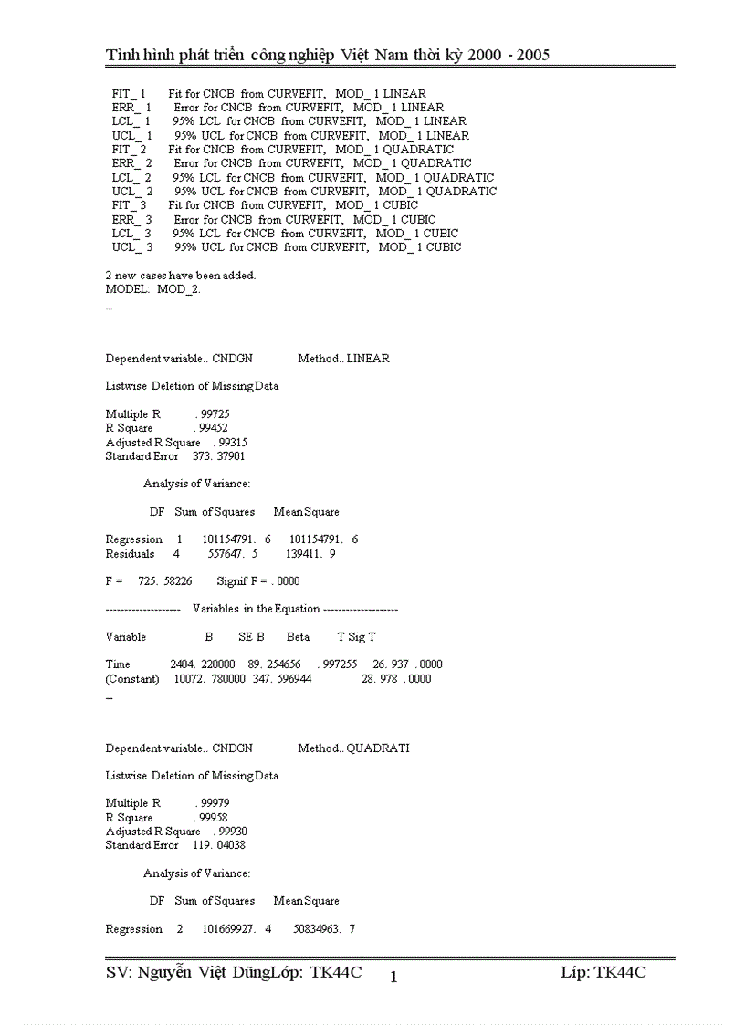 image for page Vận dụng phương pháp dãy số thời gian phân tích tình hình phát triển công nghiệp Việt Nam từ 2000 2005 và dư đoán ngắn hạn đến 2007