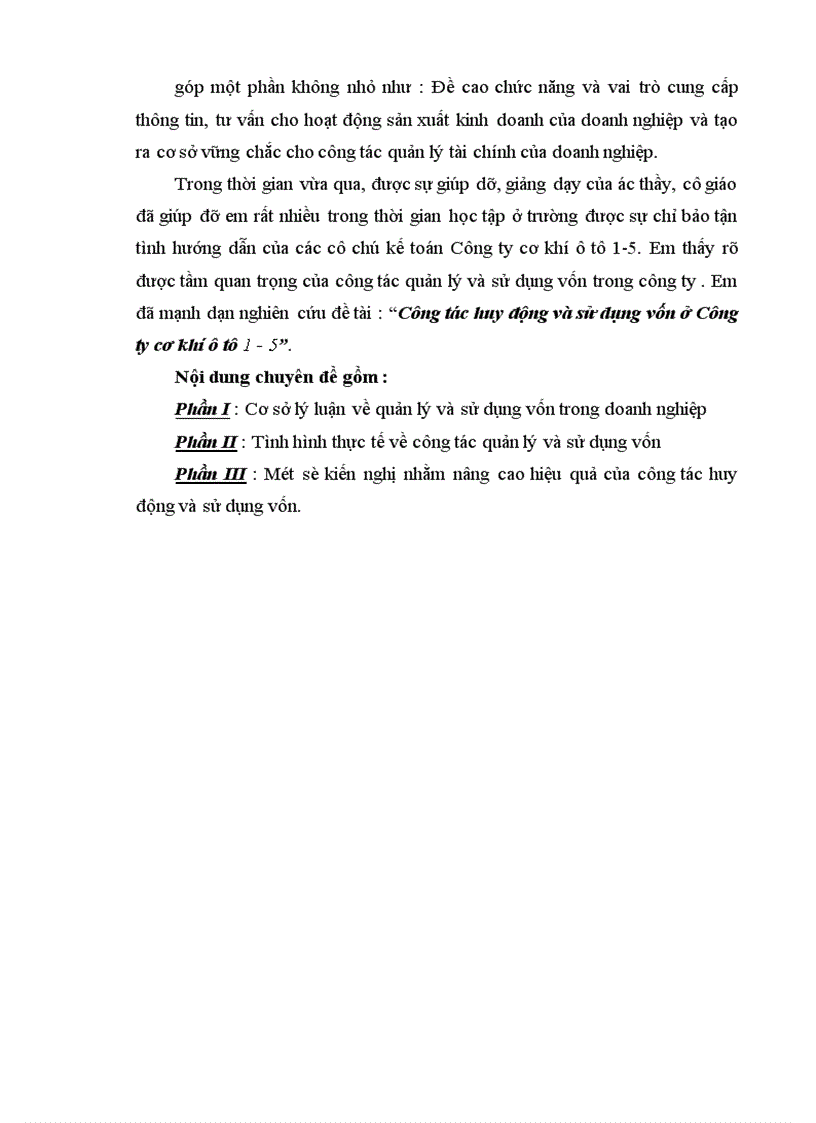 image for page Công tác huy động và sử dụng vốn ở Công ty cơ khí ô tô 1 5