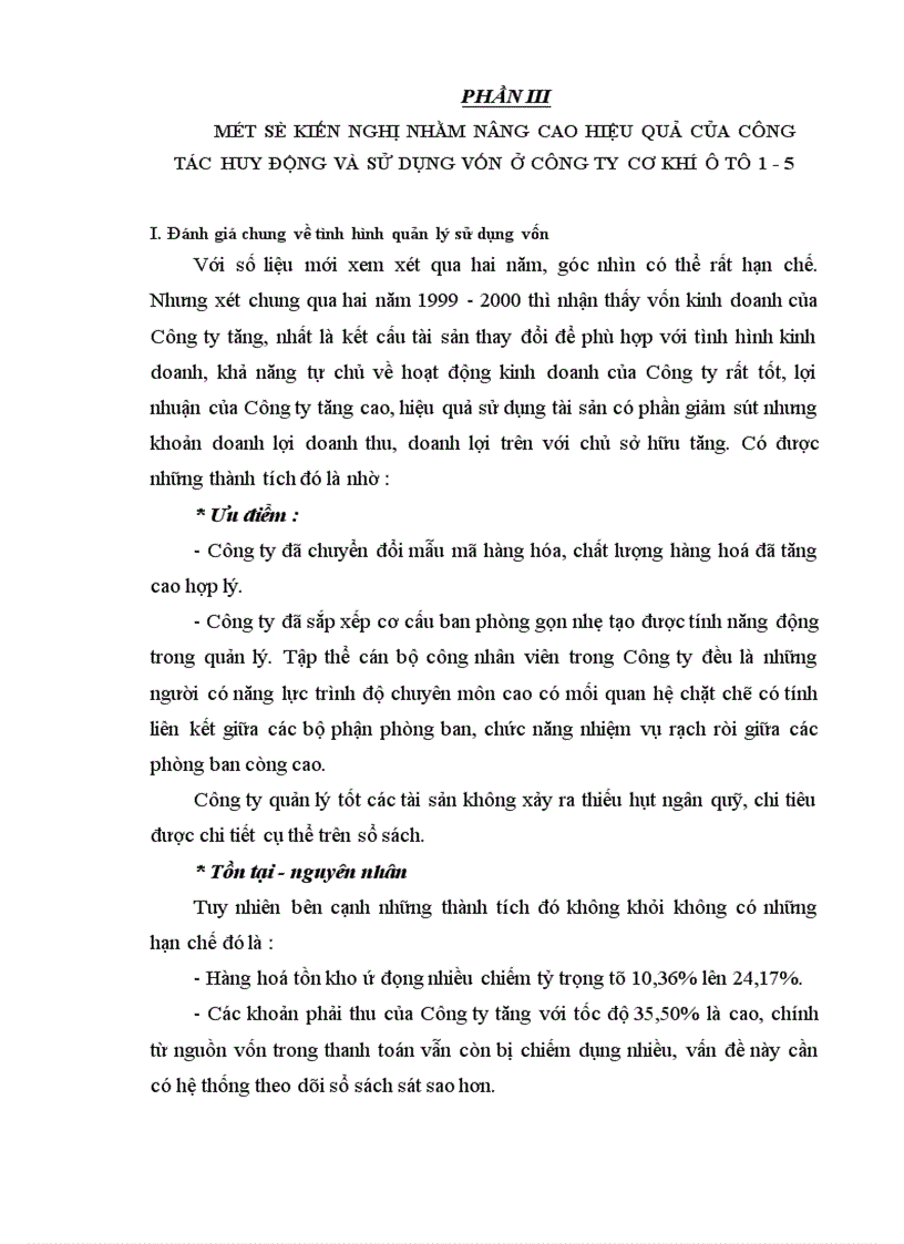 image for page Công tác huy động và sử dụng vốn ở Công ty cơ khí ô tô 1 5