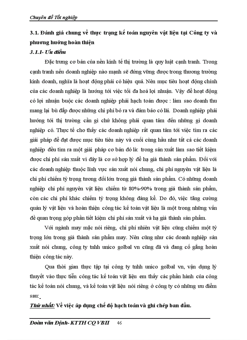 image for page Hoàn thiện công tác kế toán nguyên vật liệu tại Công ty TNHH UNICO GLOBAL VN