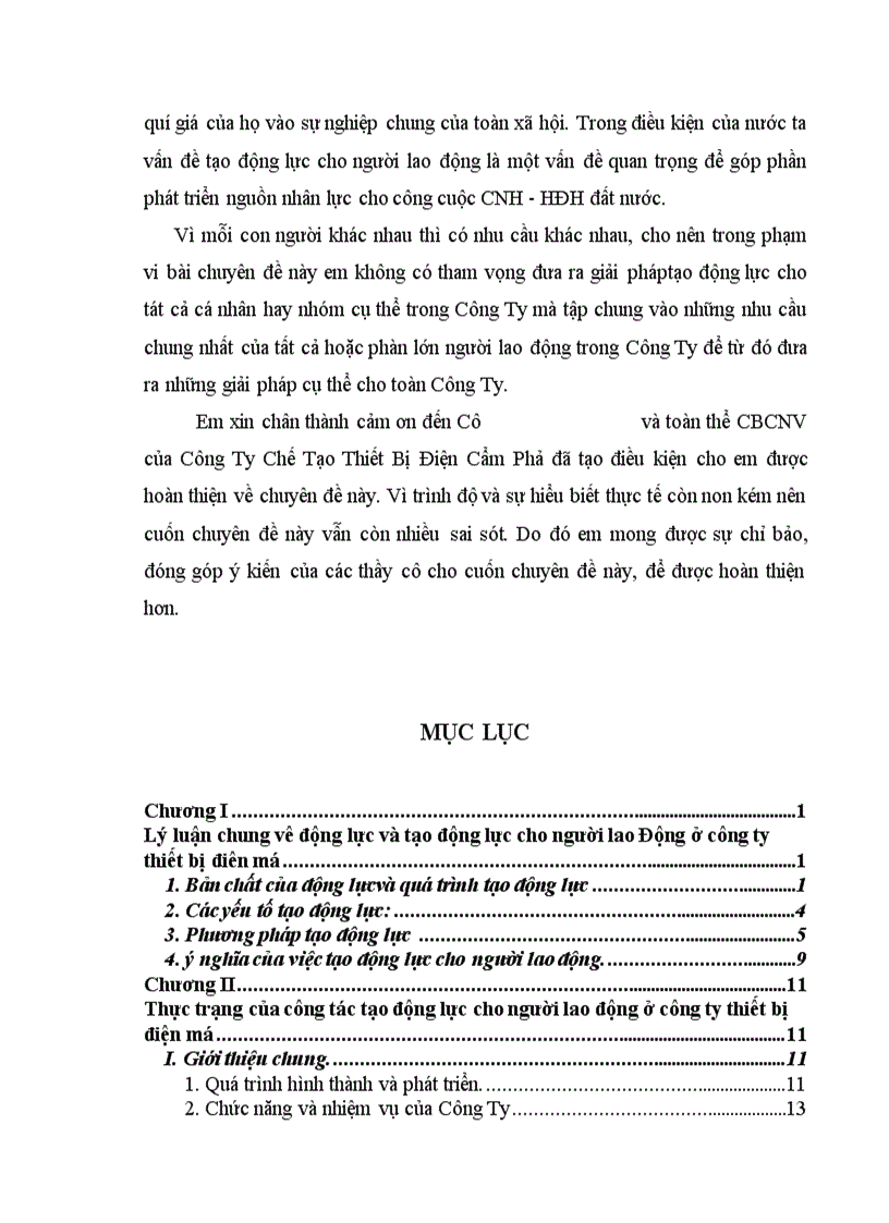 image for page Một số biện pháp tạo động lực cho người lao động ở Công Ty ChếTạo Thiết Bị Điện Cẩm Phả
