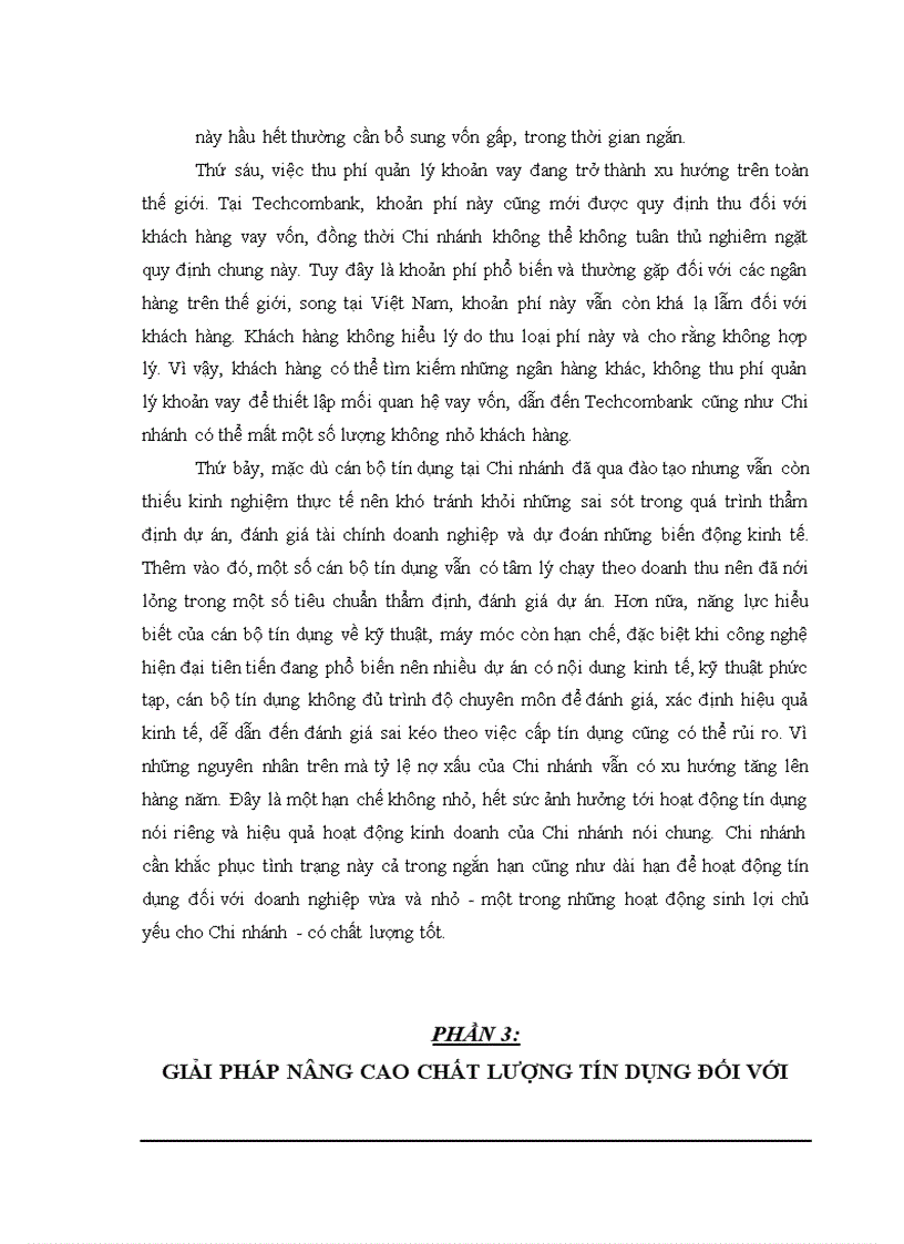 image for page Giải pháp nâng cao chất lượng tín dụng đối với doanh nghiệp vừa và nhỏ tại Chi nhánh Chương Dương Ngân hàng thương mại cổ phần Kỹ Thương Việt Nam