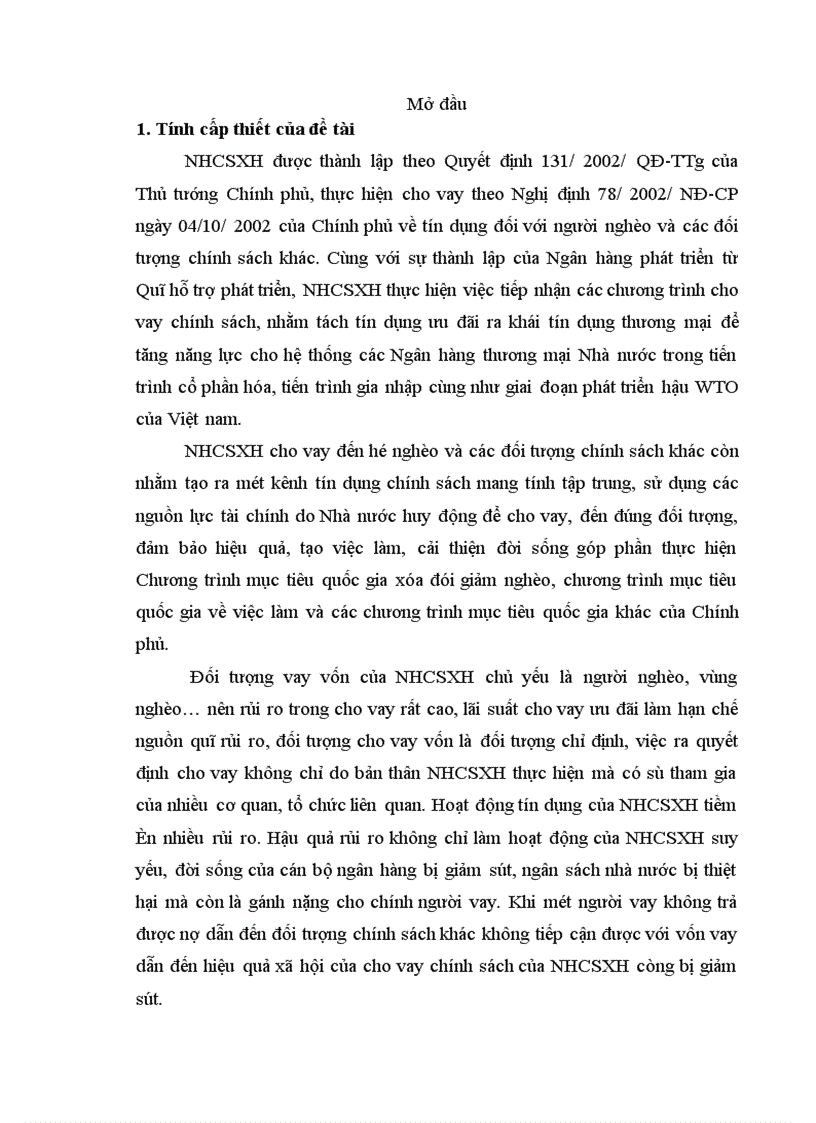 image for page Hạn chế rủi ro tín dụng tại Ngân hàng Chính sách xã hội Việt Nam 1