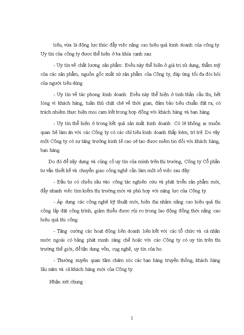 image for page Một số biện pháp nhằm củng cố và mở rộng thị trường tiêu thụ sản phẩm của Công ty Cổ Phần tư vấn thiết kế và chuyển giao công nghệ 1