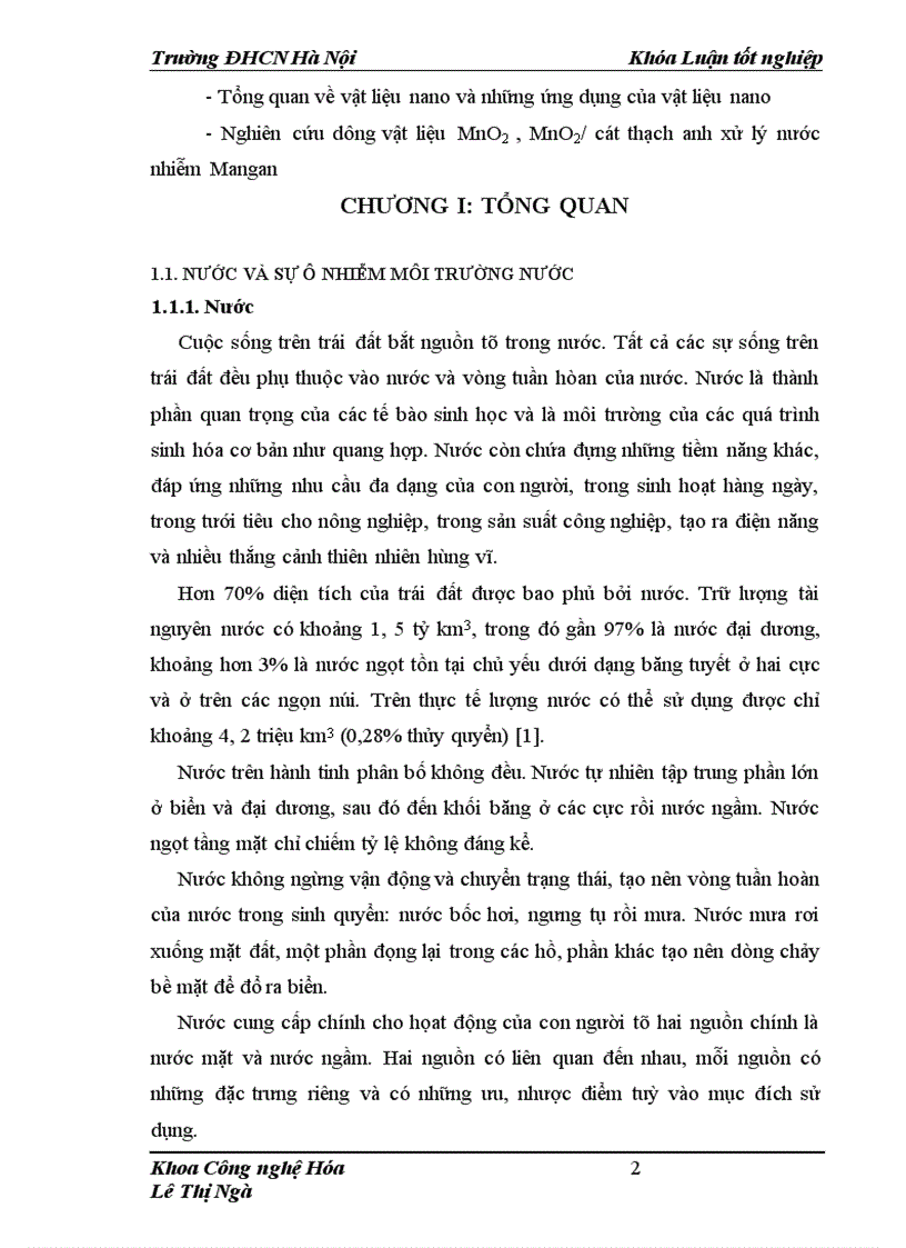 image for page Nghiên cứu ứng dụng vật liệu nano MnO2 MnO2 cát thạch anh để xử lý nước nhiễm Mangan
