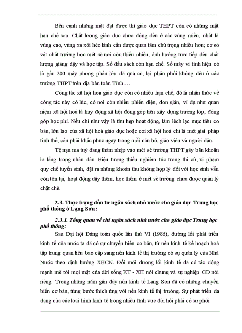 image for page Một số giải pháp nhằm tăng cường công tác quản lý chi ngân sách Nhà nước cho giáo dục trung học phổ thông ở tỉnh Lạng Sơn