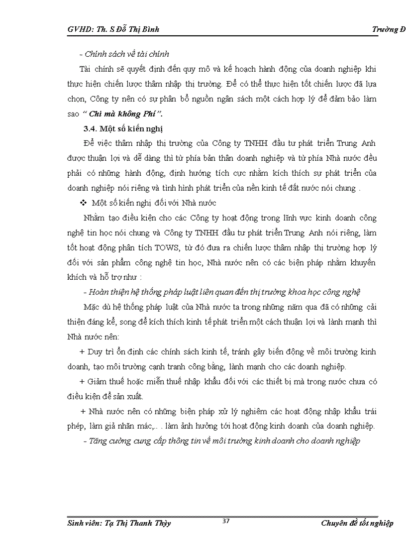 image for page Phân tích TOWS chiến lược thâm nhập thị trường của Công ty TNHH đầu tư phát triển Trung Anh tại Hà Nội 1