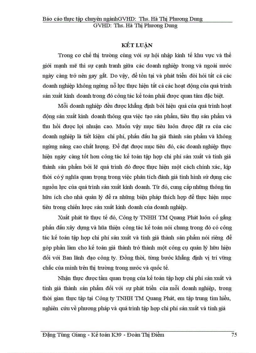 image for page Hoàn thiện kế toán tập hợp chi phí sản xuất và tính giá thành sản phẩm của Công ty TNHH TM Quang Phát 1