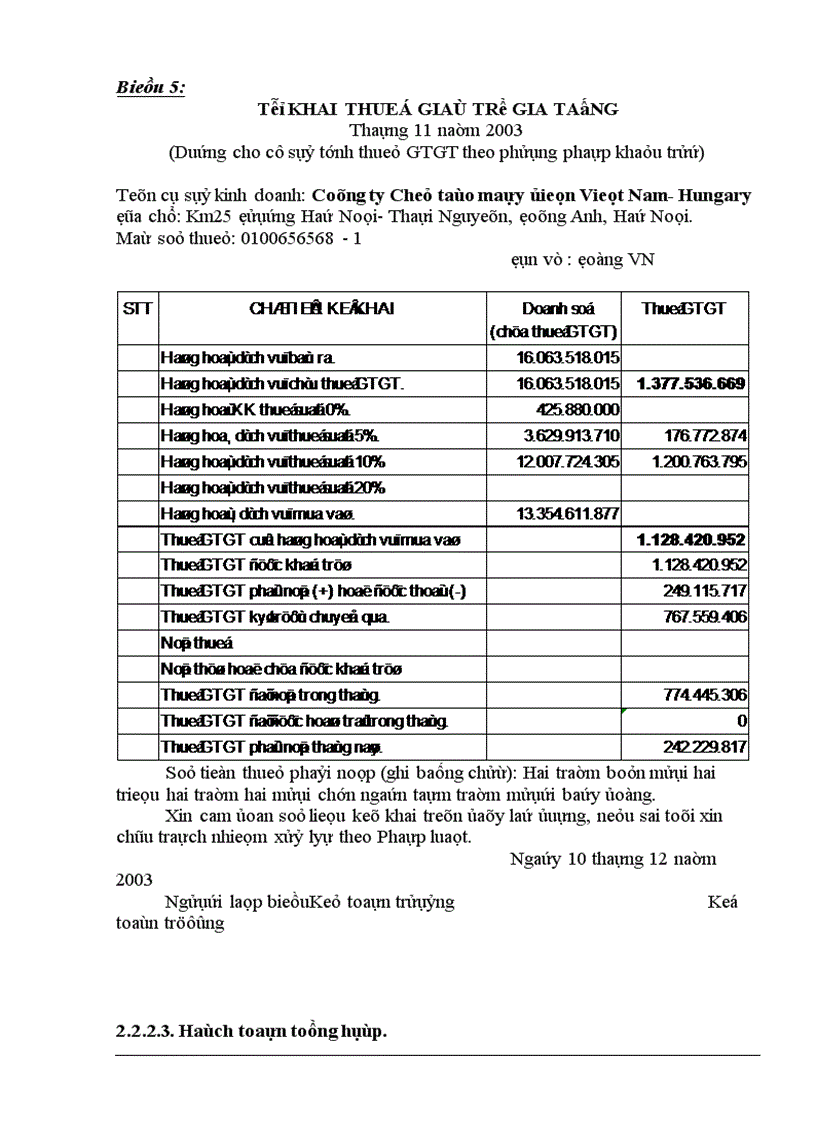 image for page Tổ chức kế toán thuế GTGT tại Công ty chế tạo máy điện Việt Nam Hungary