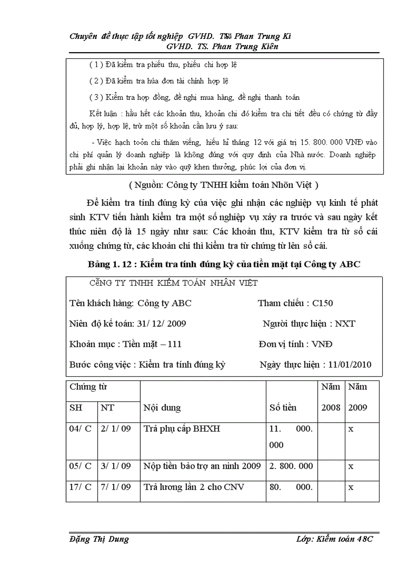 image for page Kiểm toán khoản mục tiền trong quy trình kiểm toán báo cáo tài chính do công ty tnhh kiểm toán nhân việt thực hiện